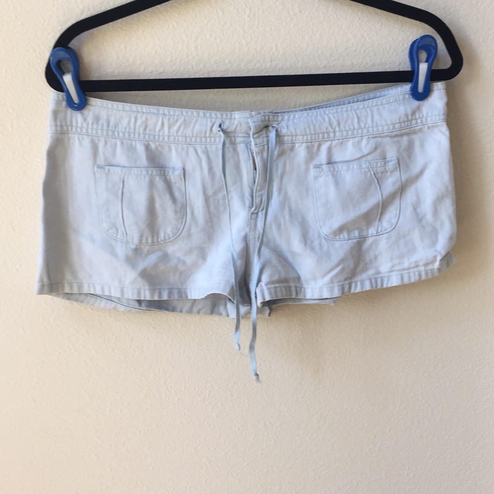 BEBE BLUE SHORTY SHORTS